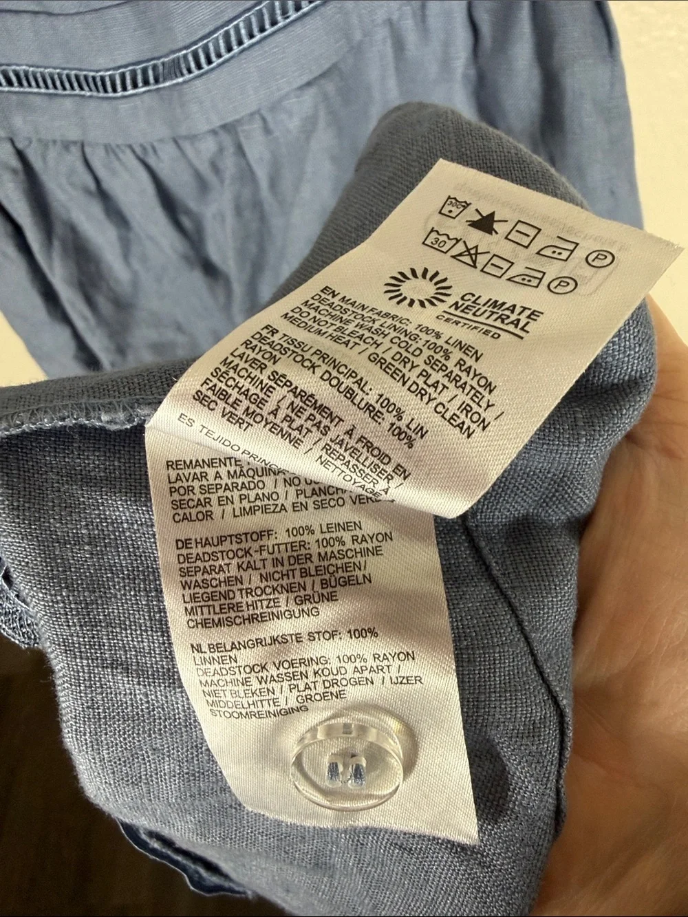 Reformation Everett Linen Dress in Cornflower Blue - Picture 8 of 10